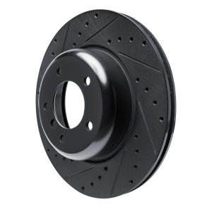 BMW Z4 Brake Rotor (1) - Front Left - R1 Concepts - Drilled & Slotted - Black - `09-`16